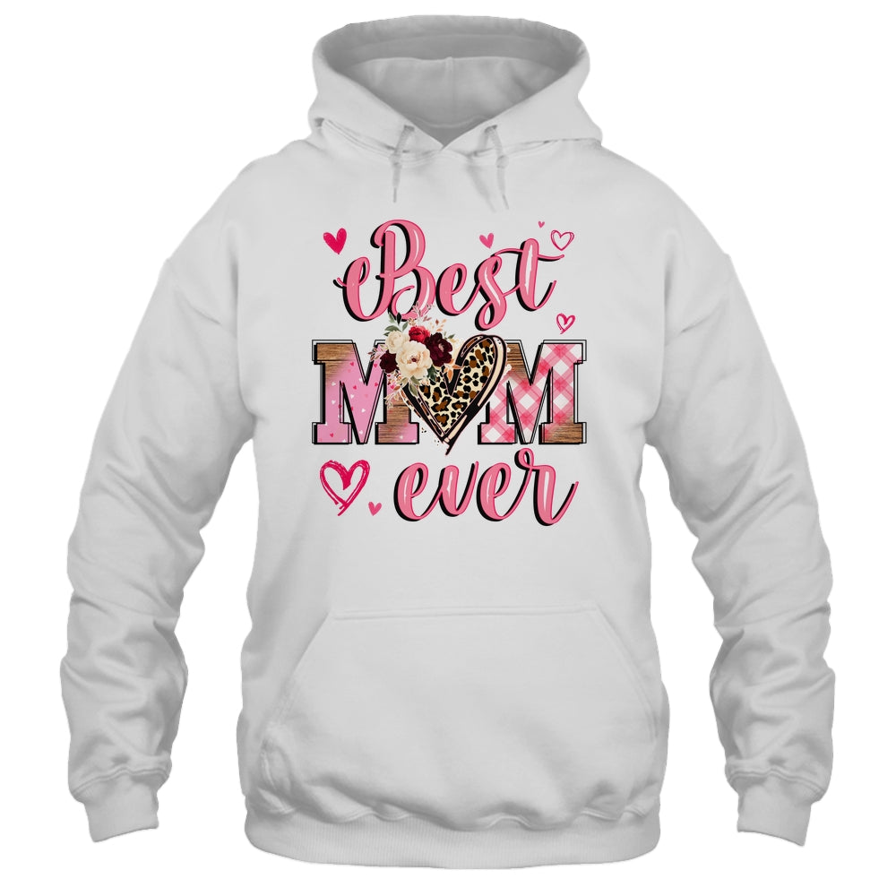 Best Mom Ever Mother's Day Mom With Floral Leopard Heart Shirt & Tank Top | teecentury