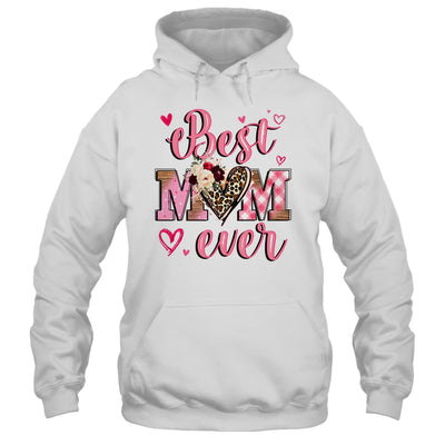 Best Mom Ever Mother's Day Mom With Floral Leopard Heart Shirt & Tank Top | teecentury