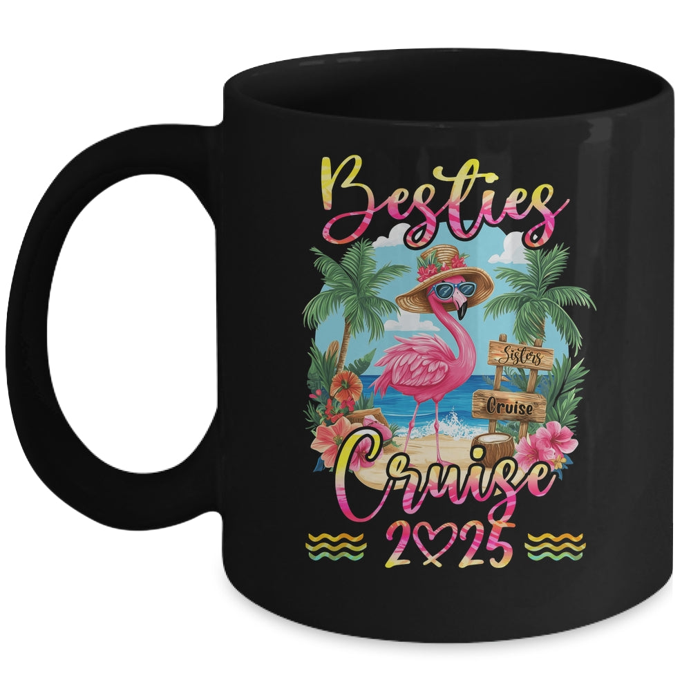 Besties Cruise 2025 Tie Dye Flamingo Cruise Squad Girls Trip Mug | teecentury