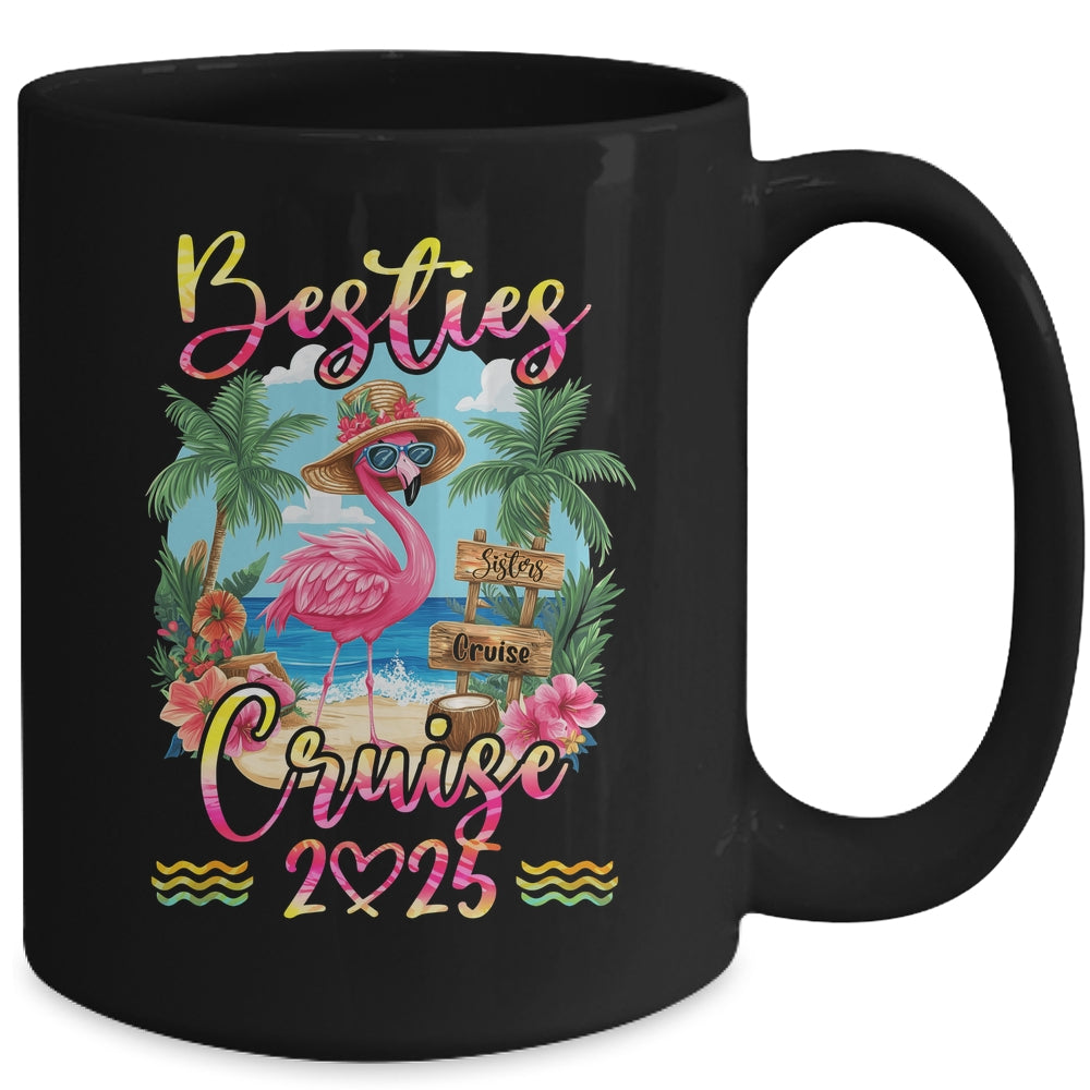 Besties Cruise 2025 Tie Dye Flamingo Cruise Squad Girls Trip Mug | teecentury