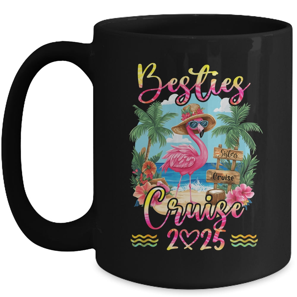 Besties Cruise 2025 Tie Dye Flamingo Cruise Squad Girls Trip Mug | teecentury