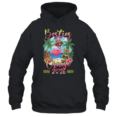 Besties Cruise 2026 Tie Dye Flamingo Cruise Squad Girls Trip Shirt & Tank Top | teecentury