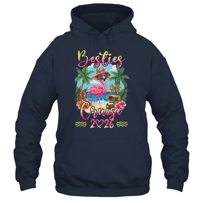 Besties Cruise 2026 Tie Dye Flamingo Cruise Squad Girls Trip Shirt & Tank Top | teecentury