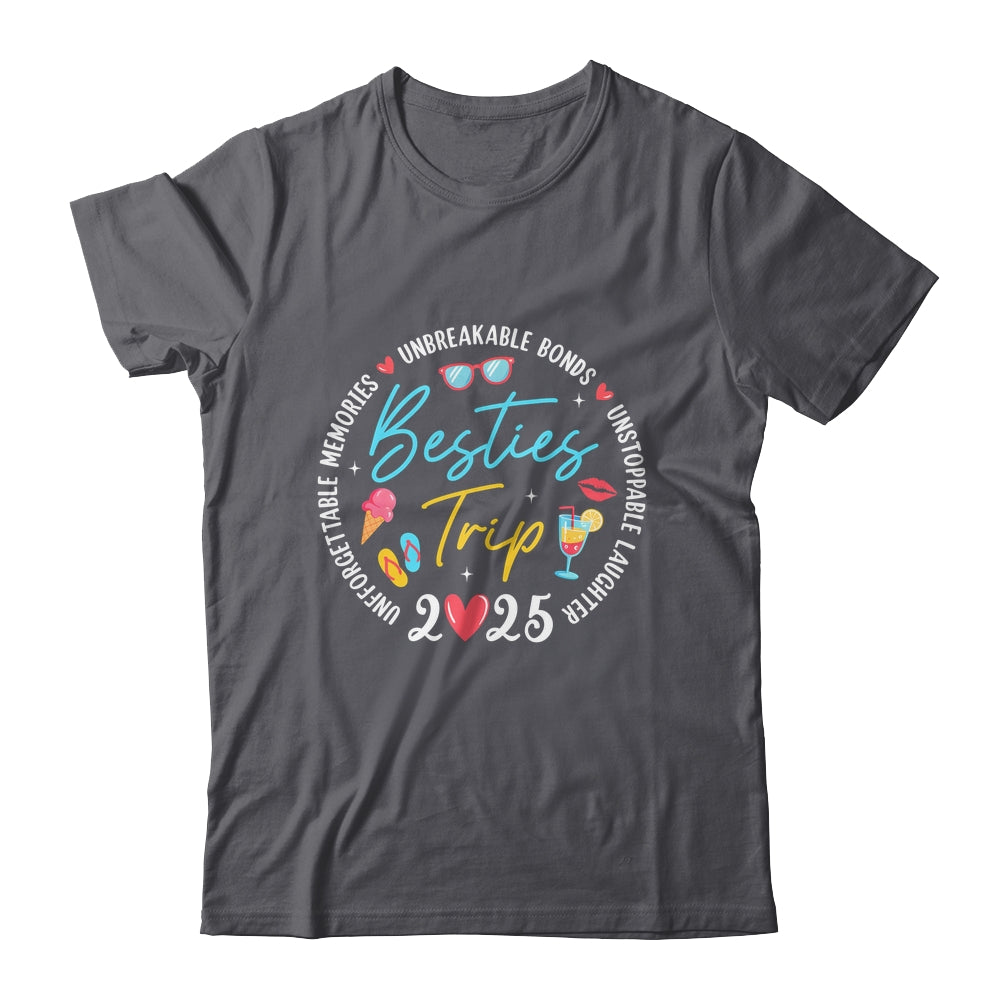 Besties Trip 2025 Memories Girls Friends Trip Vacation Retro Shirt & Tank Top | teecentury