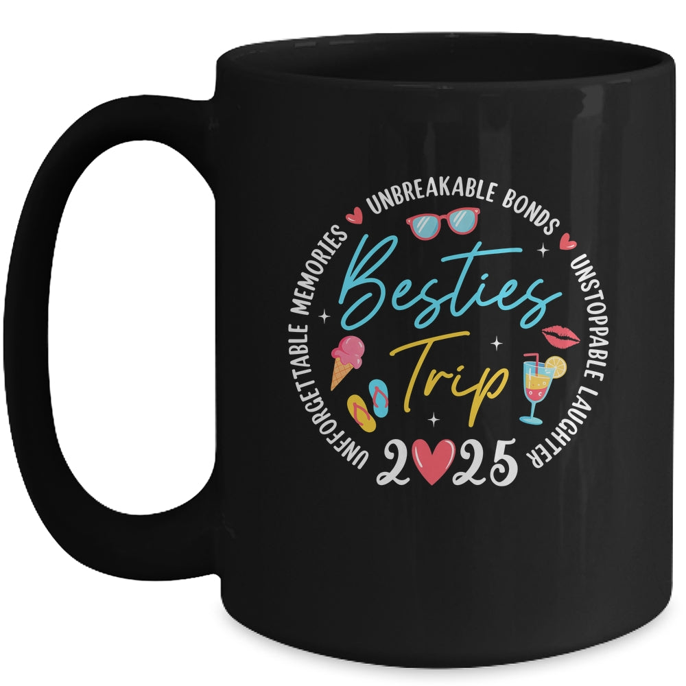 Besties Trip 2025 Memories Girls Friends Trip Vacation Retro Mug | teecentury