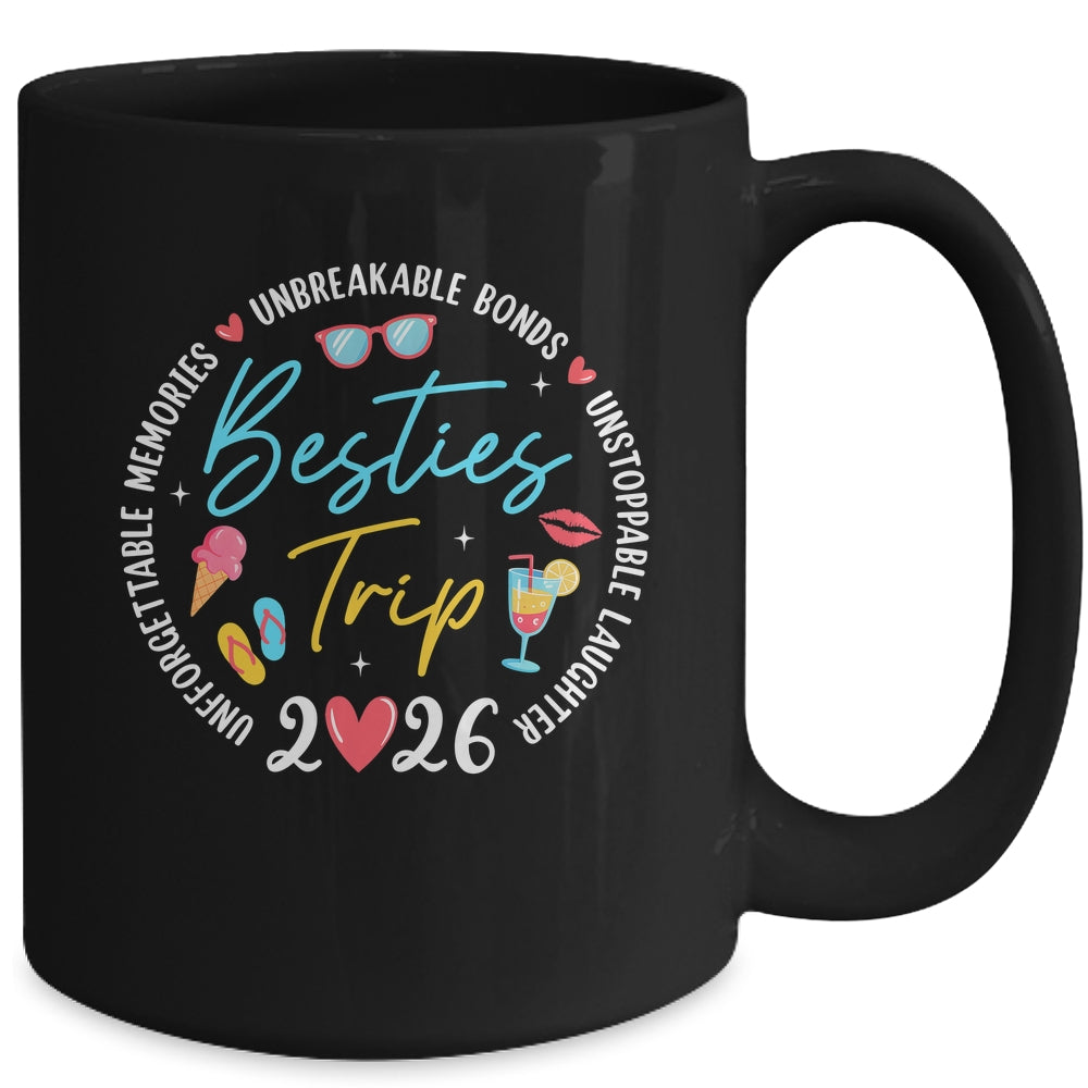 Besties Trip 2026 Memories Girls Friends Trip Vacation Retro Mug | teecentury