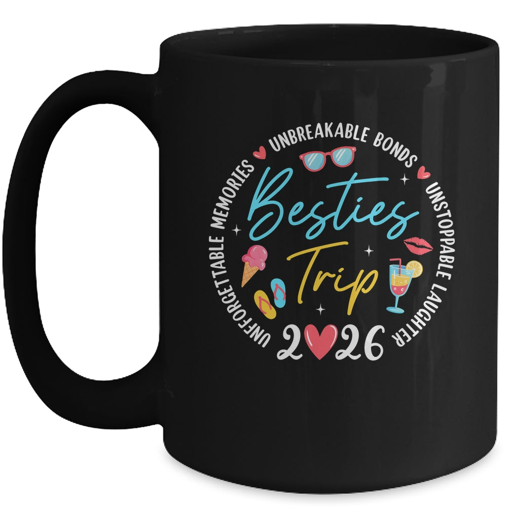 Besties Trip 2026 Memories Girls Friends Trip Vacation Retro Mug | teecentury