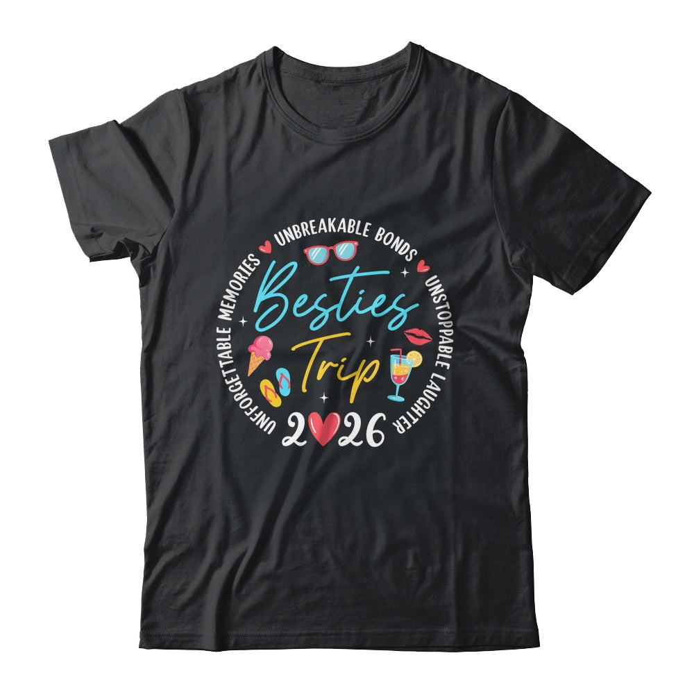 Besties Trip 2026 Memories Girls Friends Trip Vacation Retro Shirt & Tank Top | teecentury
