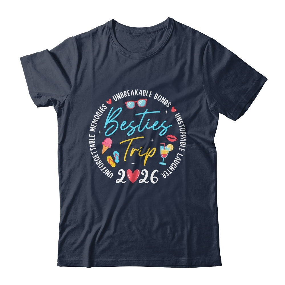 Besties Trip 2026 Memories Girls Friends Trip Vacation Retro Shirt & Tank Top | teecentury