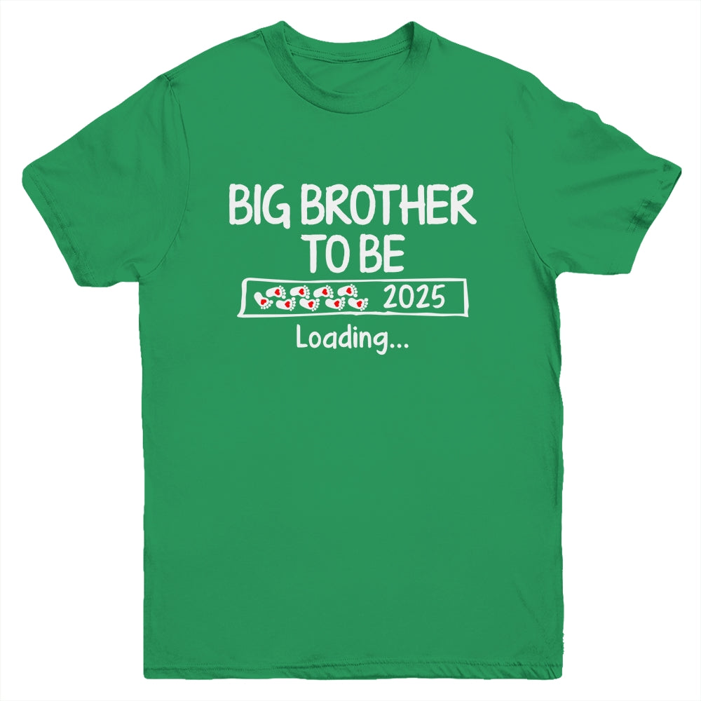 Big Brother To Be 2025 Loading Promoted To Brother Est 2025 Youth Shirt | teecentury