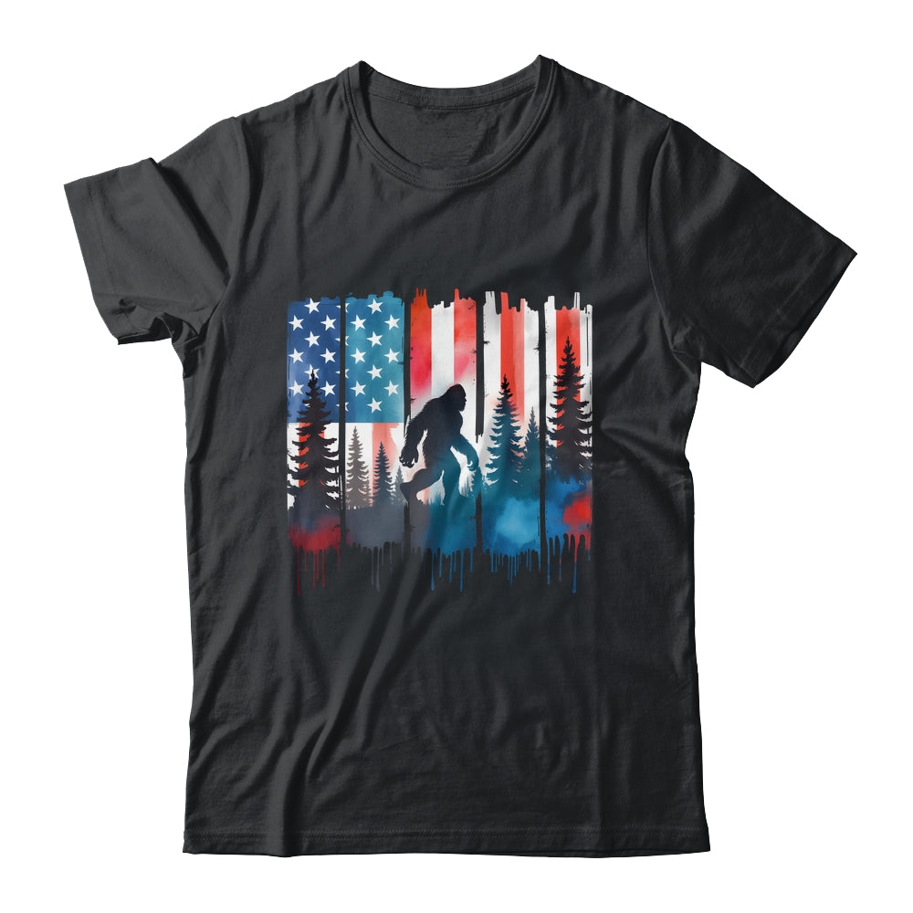 Big Foot Bigfoot Sasquatch American Flag Patriotic 4th July Shirt & Hoodie | teecentury