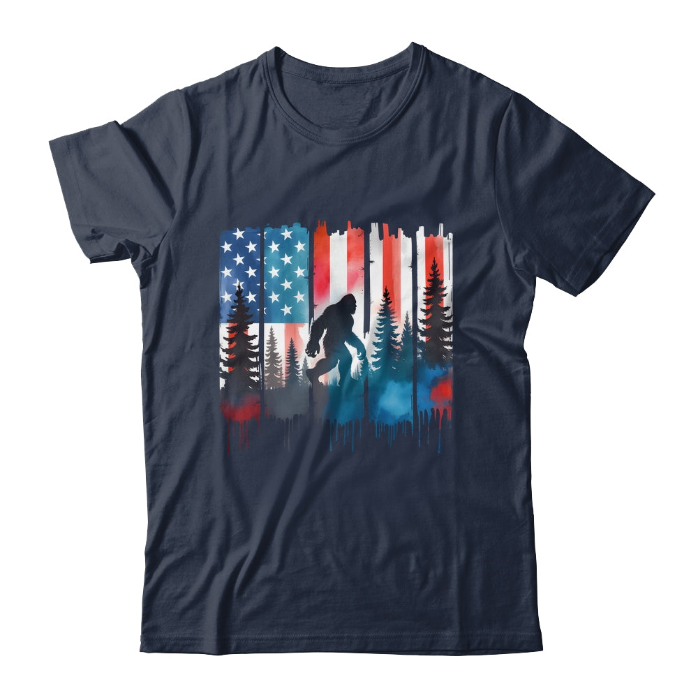 Big Foot Bigfoot Sasquatch American Flag Patriotic 4th July Shirt & Hoodie | teecentury