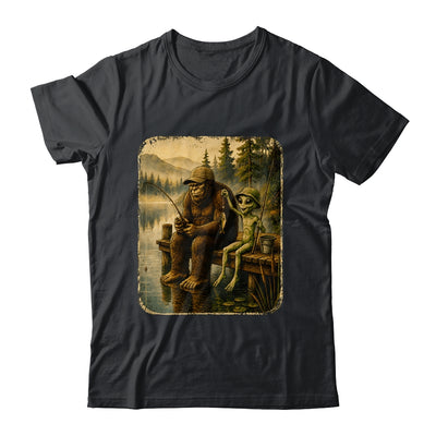 Bigfoot Alien Fishing Funny Men UFO Sasquatch Lovers Camping Shirt & Hoodie | teecentury