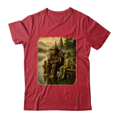 Bigfoot Alien Fishing Funny Men UFO Sasquatch Lovers Camping Shirt & Hoodie | teecentury
