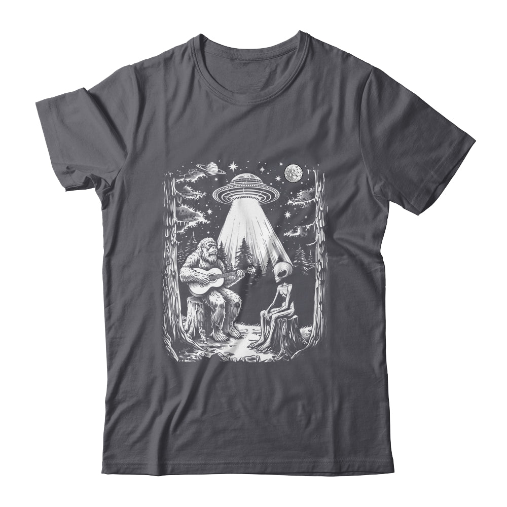 Bigfoot And Alien Campfire Nature For Outdoor Lovers Hiking Shirt & Tank Top | teecentury