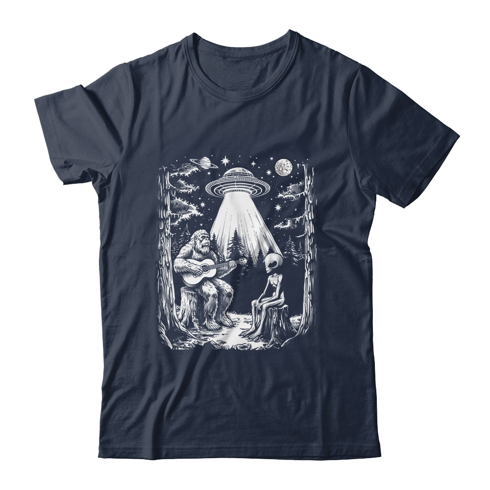 Bigfoot And Alien Campfire Nature For Outdoor Lovers Hiking Shirt & Tank Top | teecentury
