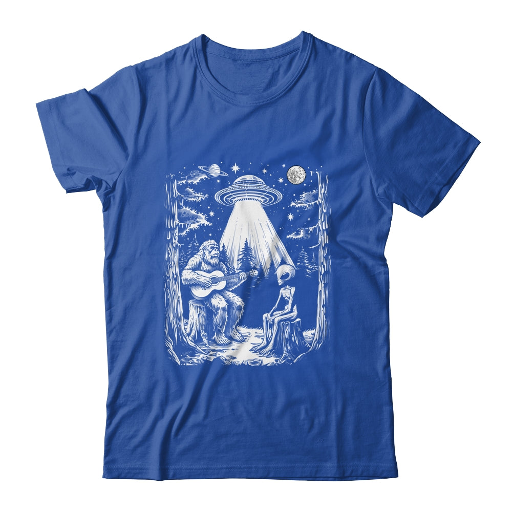 Bigfoot And Alien Campfire Nature For Outdoor Lovers Hiking Shirt & Tank Top | teecentury