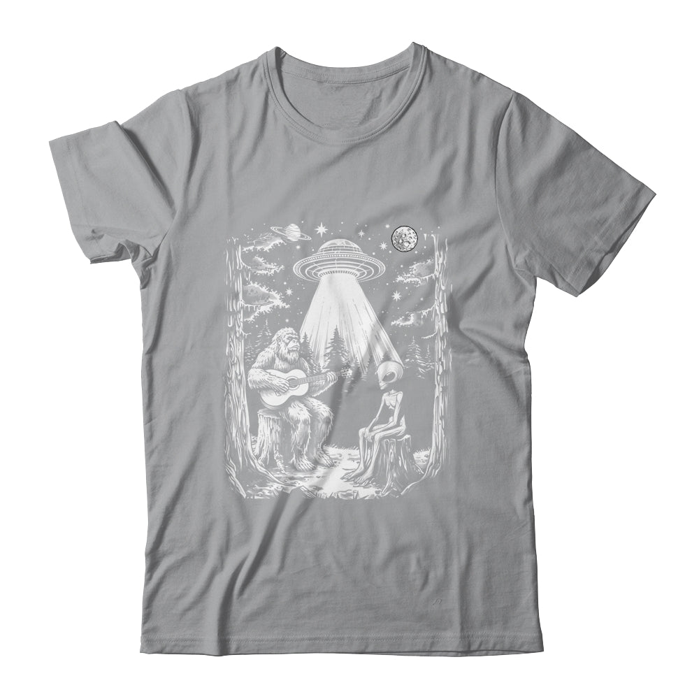 Bigfoot And Alien Campfire Nature For Outdoor Lovers Hiking Shirt & Tank Top | teecentury