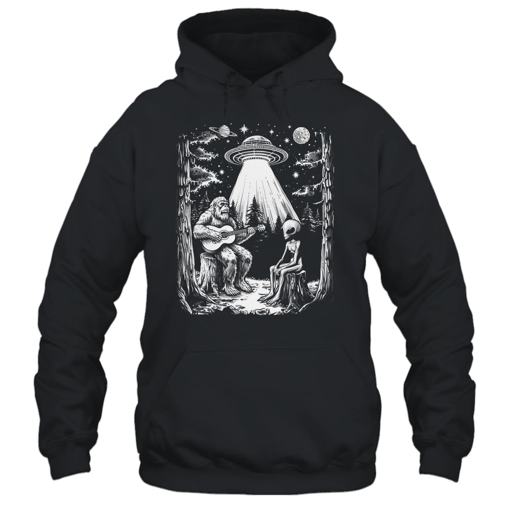 Bigfoot And Alien Campfire Nature For Outdoor Lovers Hiking Shirt & Tank Top | teecentury