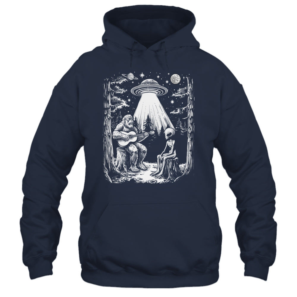 Bigfoot And Alien Campfire Nature For Outdoor Lovers Hiking Shirt & Tank Top | teecentury