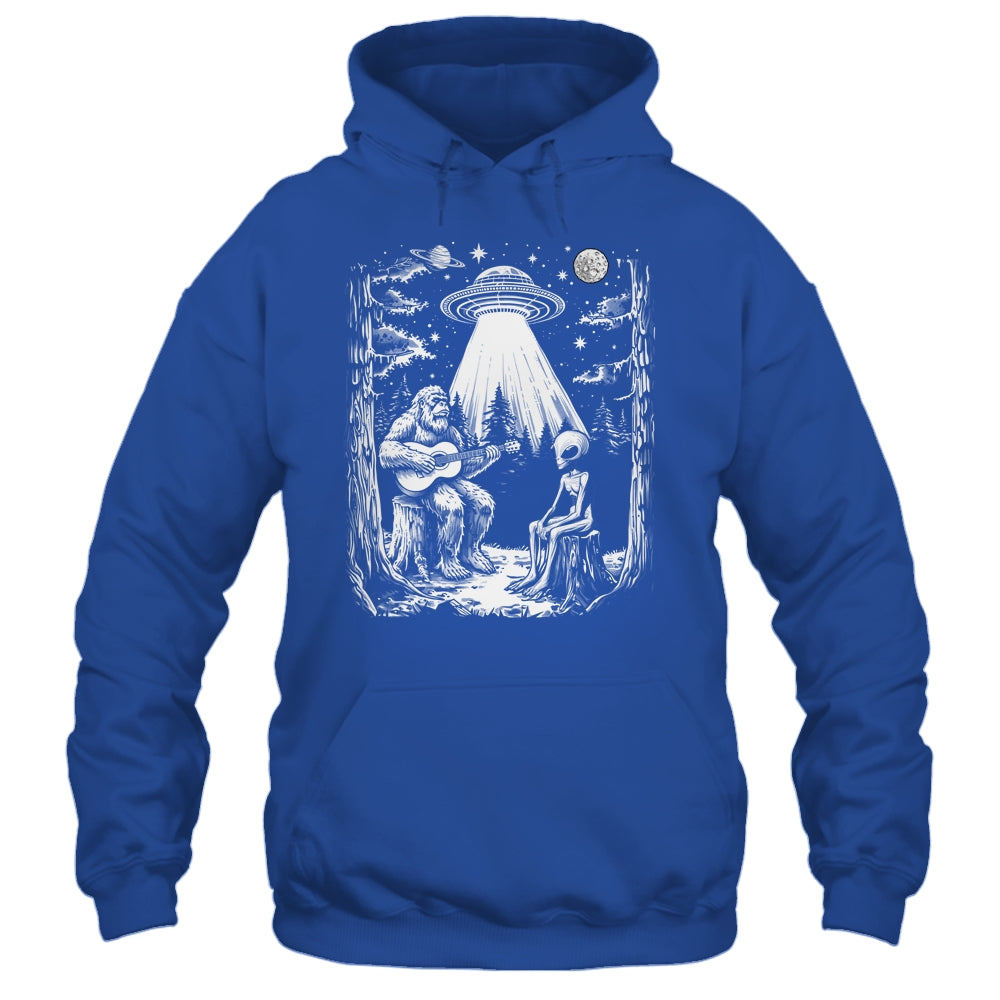 Bigfoot And Alien Campfire Nature For Outdoor Lovers Hiking Shirt & Tank Top | teecentury