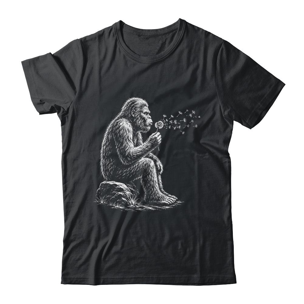 Bigfoot Blowing Wishes Dandelion Vintage Sasquatch Art Shirt & Hoodie | teecentury