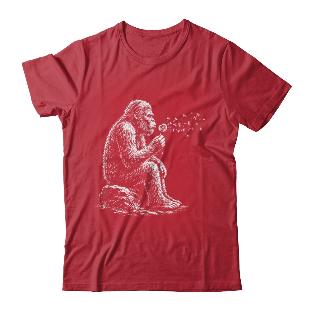 Bigfoot Blowing Wishes Dandelion Vintage Sasquatch Art Shirt & Hoodie | teecentury