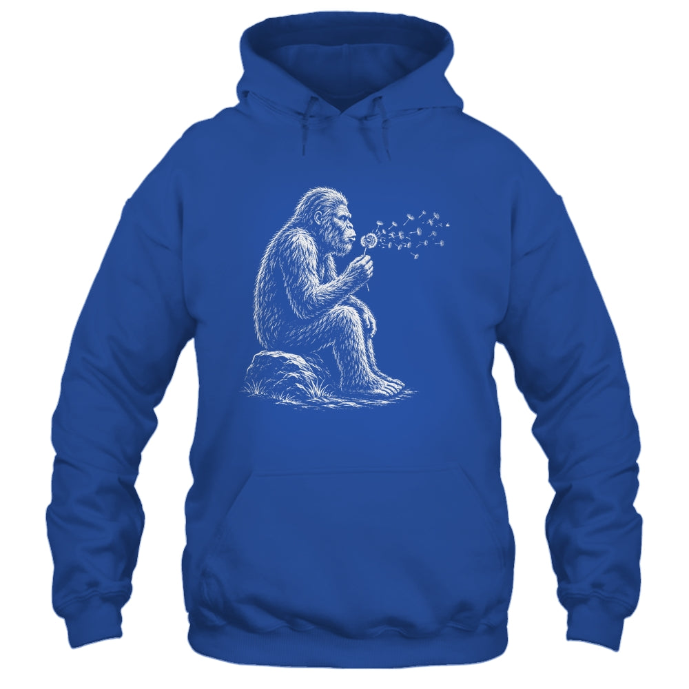 Bigfoot Blowing Wishes Dandelion Vintage Sasquatch Art Shirt & Hoodie | teecentury