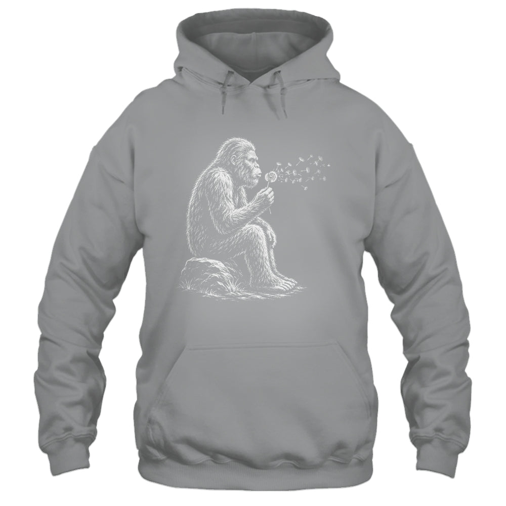 Bigfoot Blowing Wishes Dandelion Vintage Sasquatch Art Shirt & Hoodie | teecentury