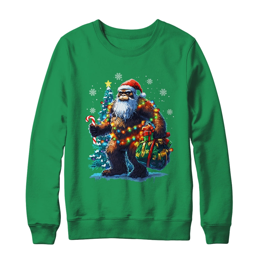 Bigfoot Christmas Funny Christmas Tree Xmas Sasquatch Lover Shirt & Sweatshirt | teecentury