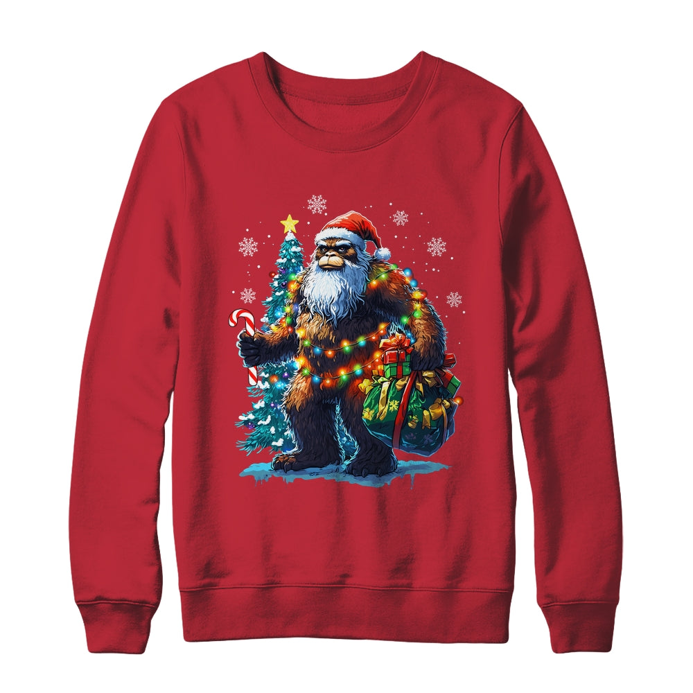 Bigfoot Christmas Funny Christmas Tree Xmas Sasquatch Lover Shirt & Sweatshirt | teecentury