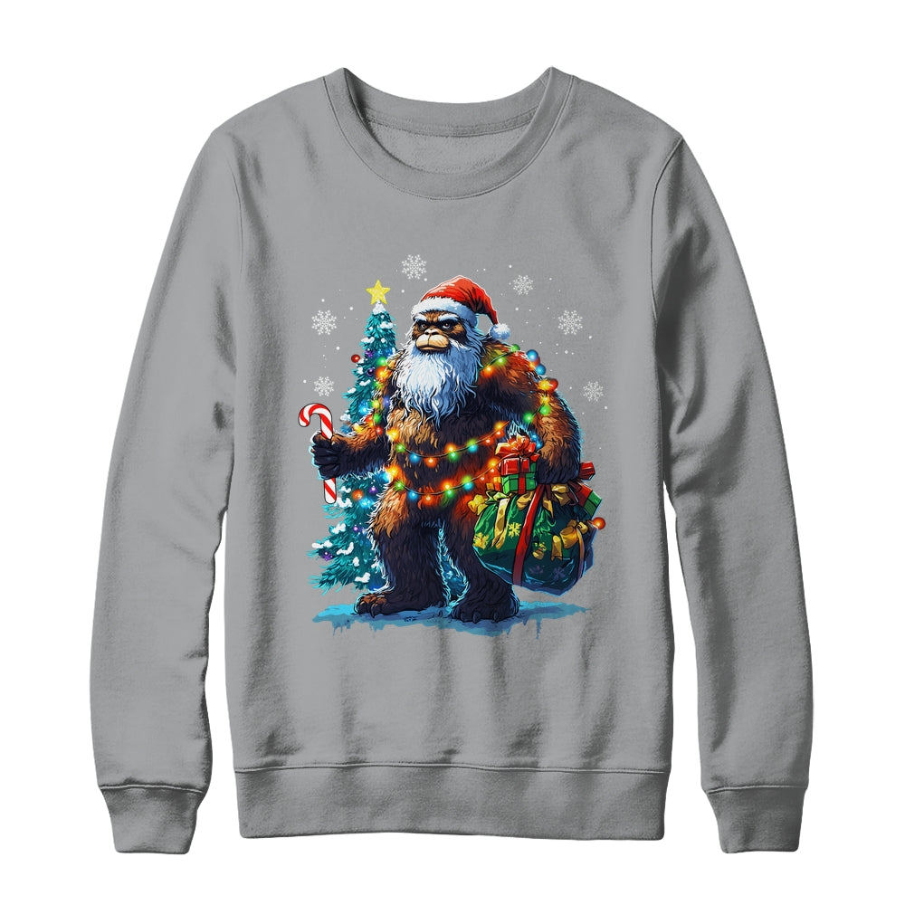 Bigfoot Christmas Funny Christmas Tree Xmas Sasquatch Lover Shirt & Sweatshirt | teecentury