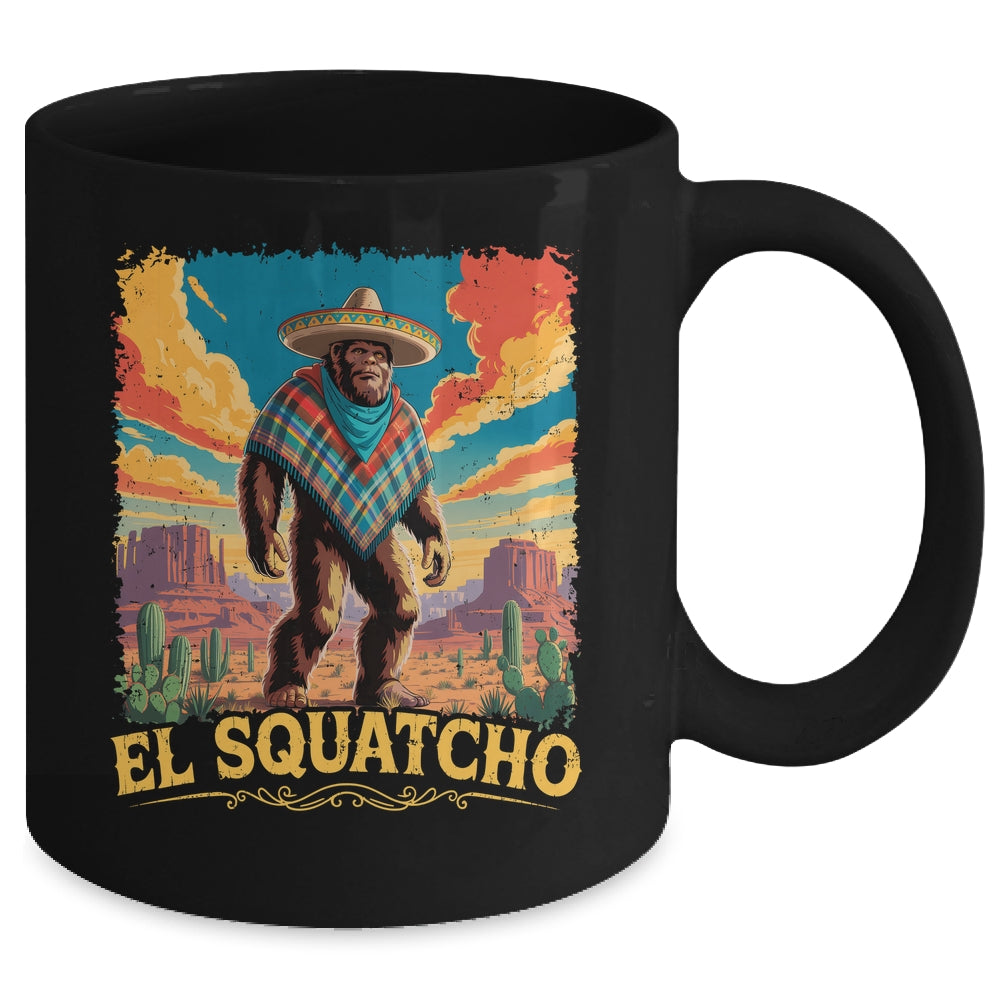 Bigfoot El Squatcho Sasquatch Mexican Cinco De Mayo Western Mug | teecentury