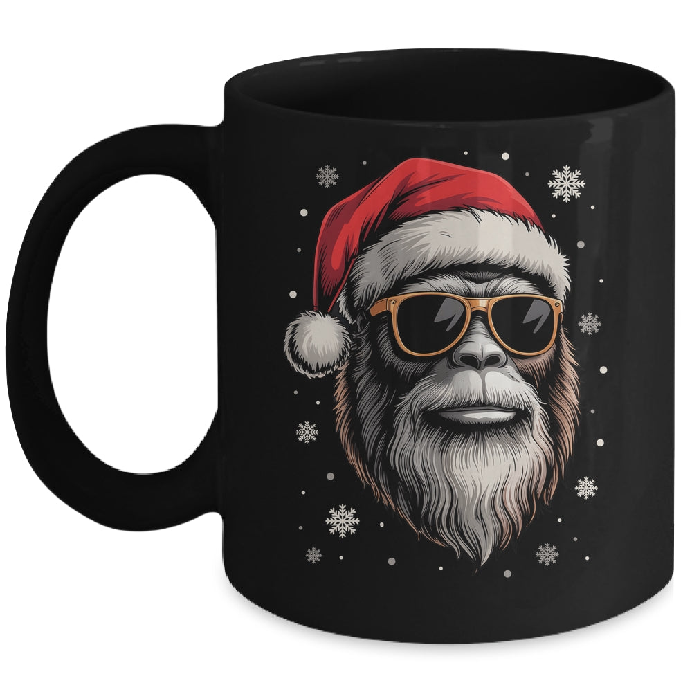 Bigfoot Face Sunglasses Santa Christmas Funny Xmas Sasquatch Mug | teecentury