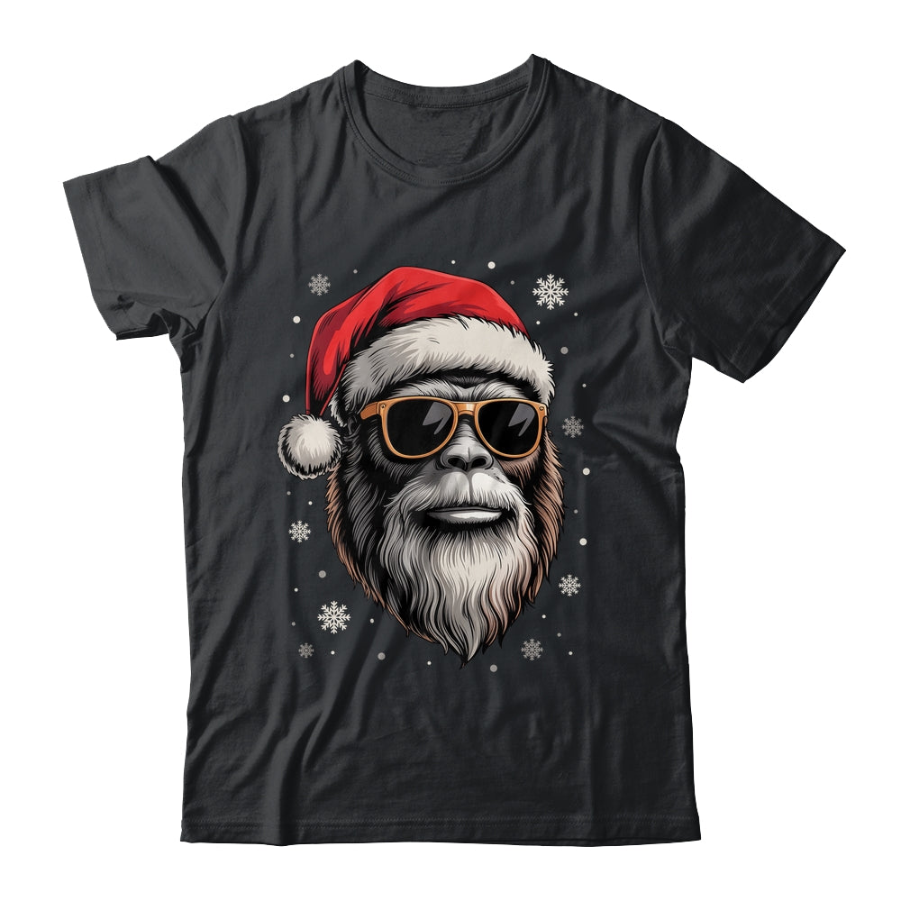 Bigfoot Face Sunglasses Santa Christmas Funny Xmas Sasquatch Shirt & Sweatshirt | teecentury