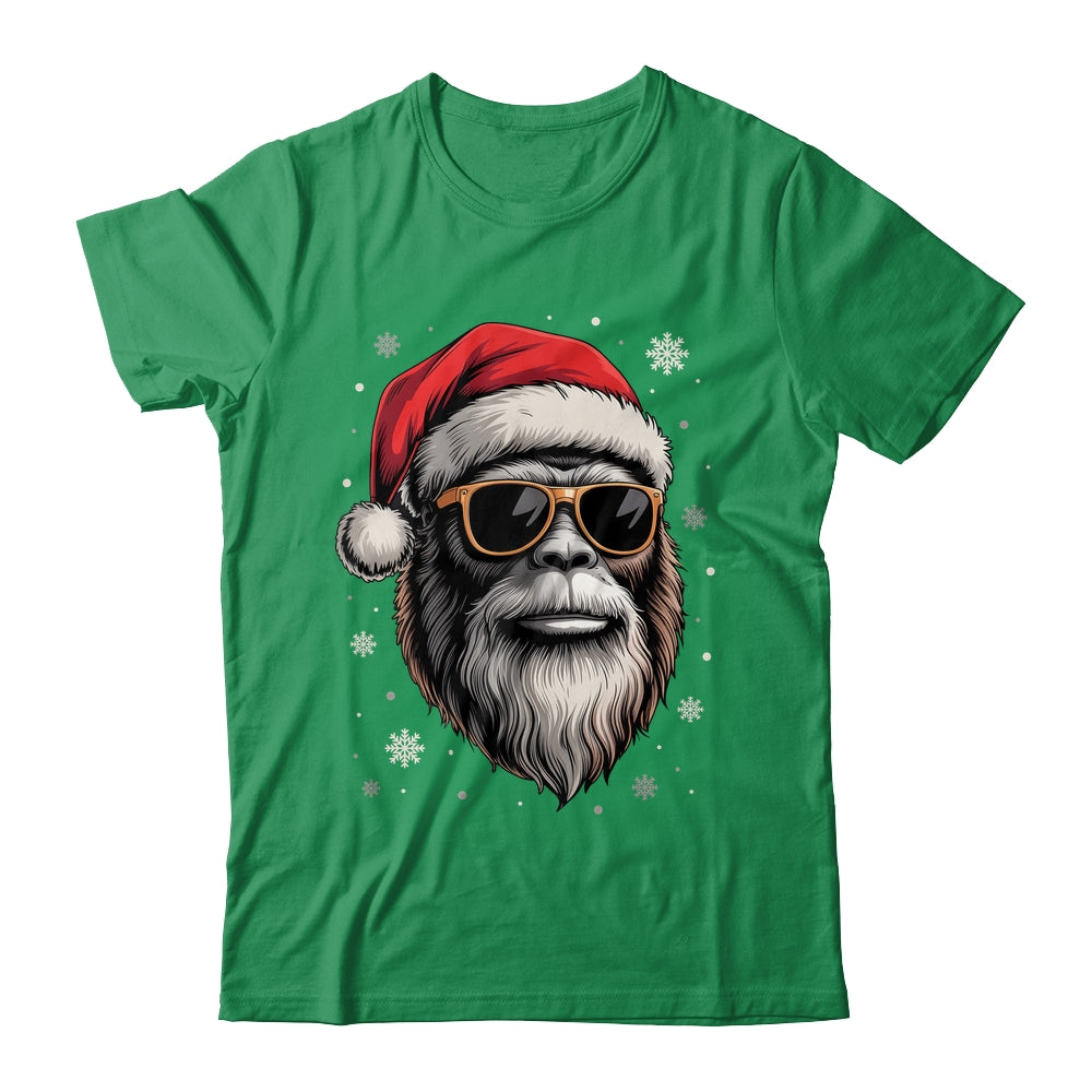 Bigfoot Face Sunglasses Santa Christmas Funny Xmas Sasquatch Shirt & Sweatshirt | teecentury