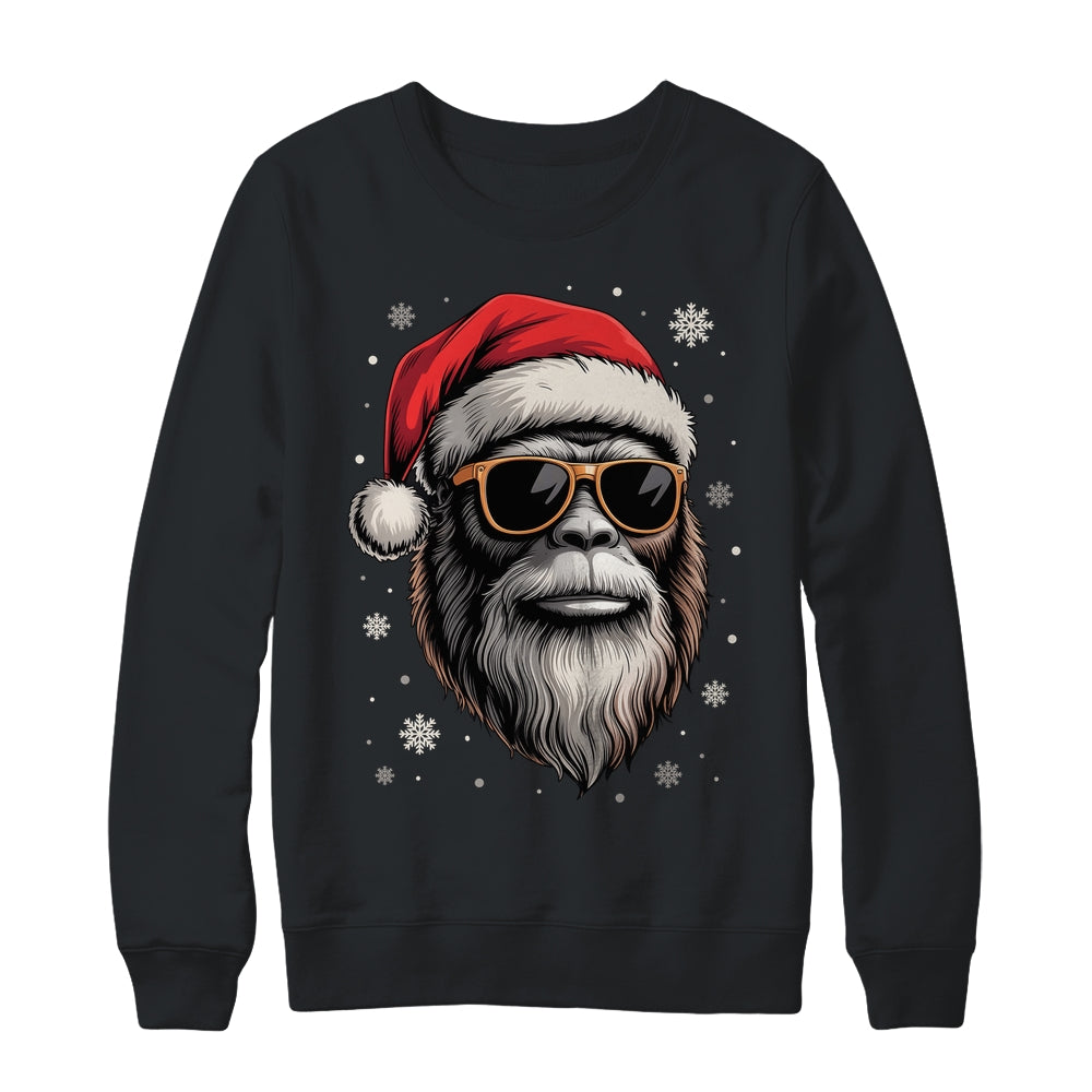 Bigfoot Face Sunglasses Santa Christmas Funny Xmas Sasquatch Shirt & Sweatshirt | teecentury