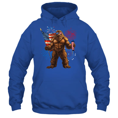 Bigfoot Fireworks 4th Of July Men Sasquatch American US Flag Shirt & Tank Top | teecentury