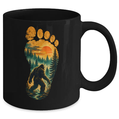 Bigfoot Footprint Moon Light Mountain Trees Forest Sasquatch Mug | teecentury