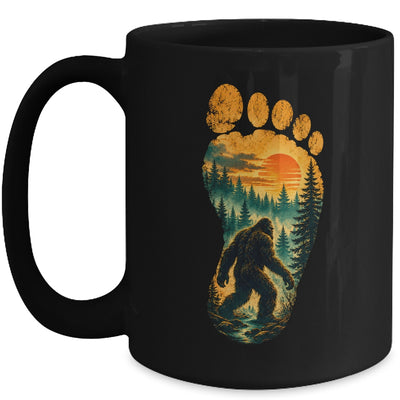 Bigfoot Footprint Moon Light Mountain Trees Forest Sasquatch Mug | teecentury