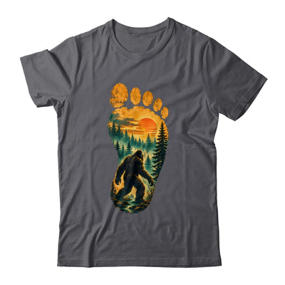 Bigfoot Footprint Moon Light Mountain Trees Forest Sasquatch Shirt & Tank Top | teecentury