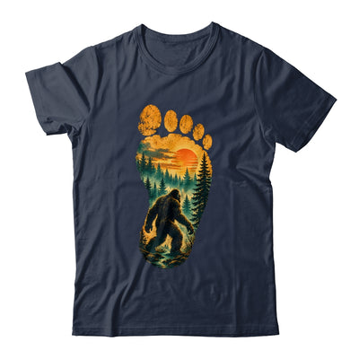 Bigfoot Footprint Moon Light Mountain Trees Forest Sasquatch Shirt & Tank Top | teecentury