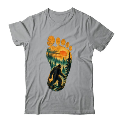 Bigfoot Footprint Moon Light Mountain Trees Forest Sasquatch Shirt & Tank Top | teecentury
