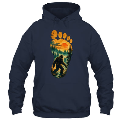 Bigfoot Footprint Moon Light Mountain Trees Forest Sasquatch Shirt & Tank Top | teecentury