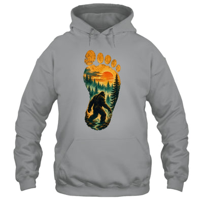Bigfoot Footprint Moon Light Mountain Trees Forest Sasquatch Shirt & Tank Top | teecentury