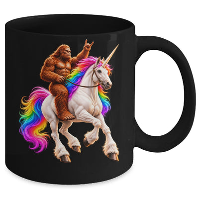 Bigfoot Riding Rainbow Unicorn Funny Sasquatch Fantasy Mug | teecentury