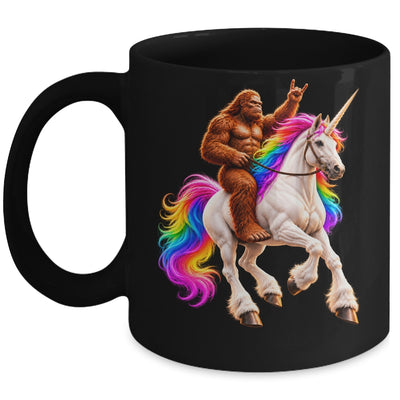 Bigfoot Riding Rainbow Unicorn Funny Sasquatch Fantasy Mug | teecentury