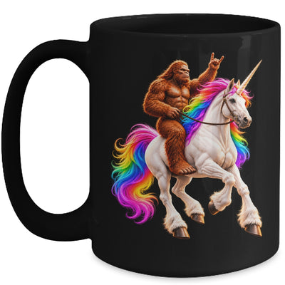 Bigfoot Riding Rainbow Unicorn Funny Sasquatch Fantasy Mug | teecentury
