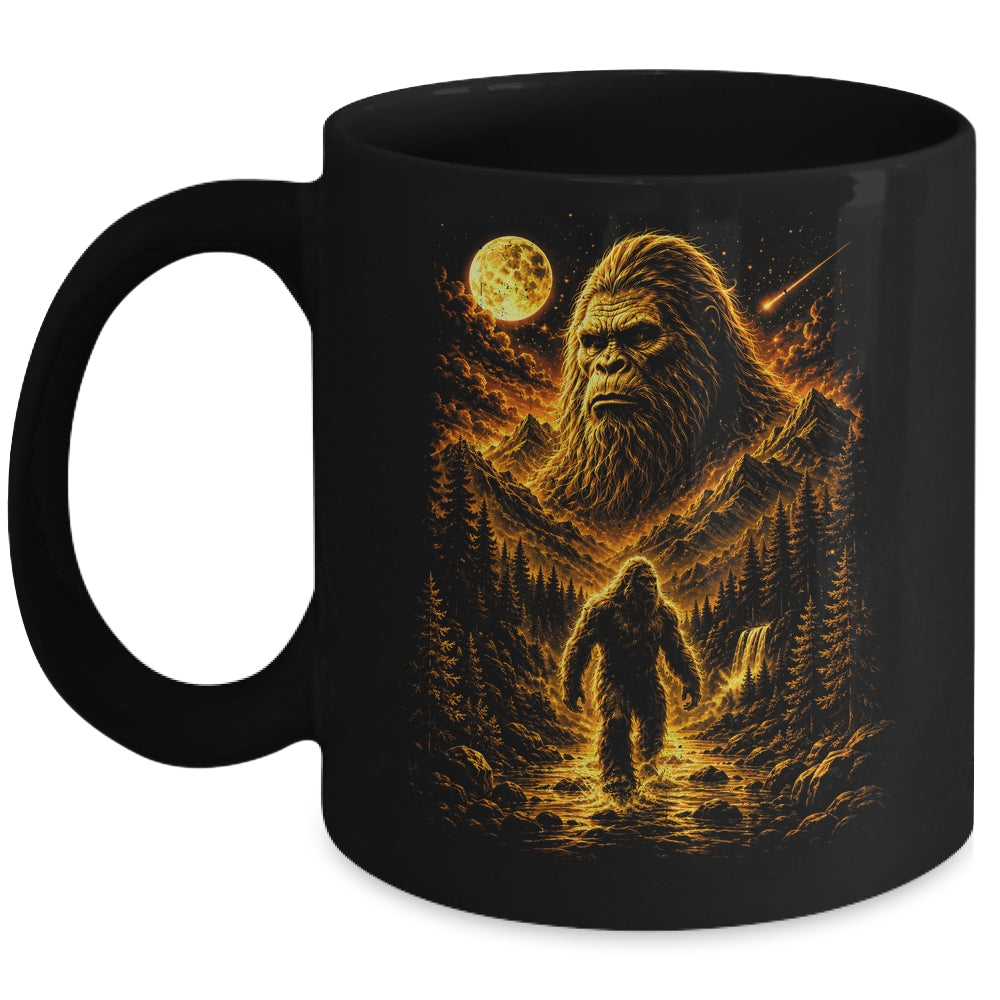 Bigfoot Sasquatch Graphic Moon Forest Cryptid Nature Outdoor Mug | teecentury