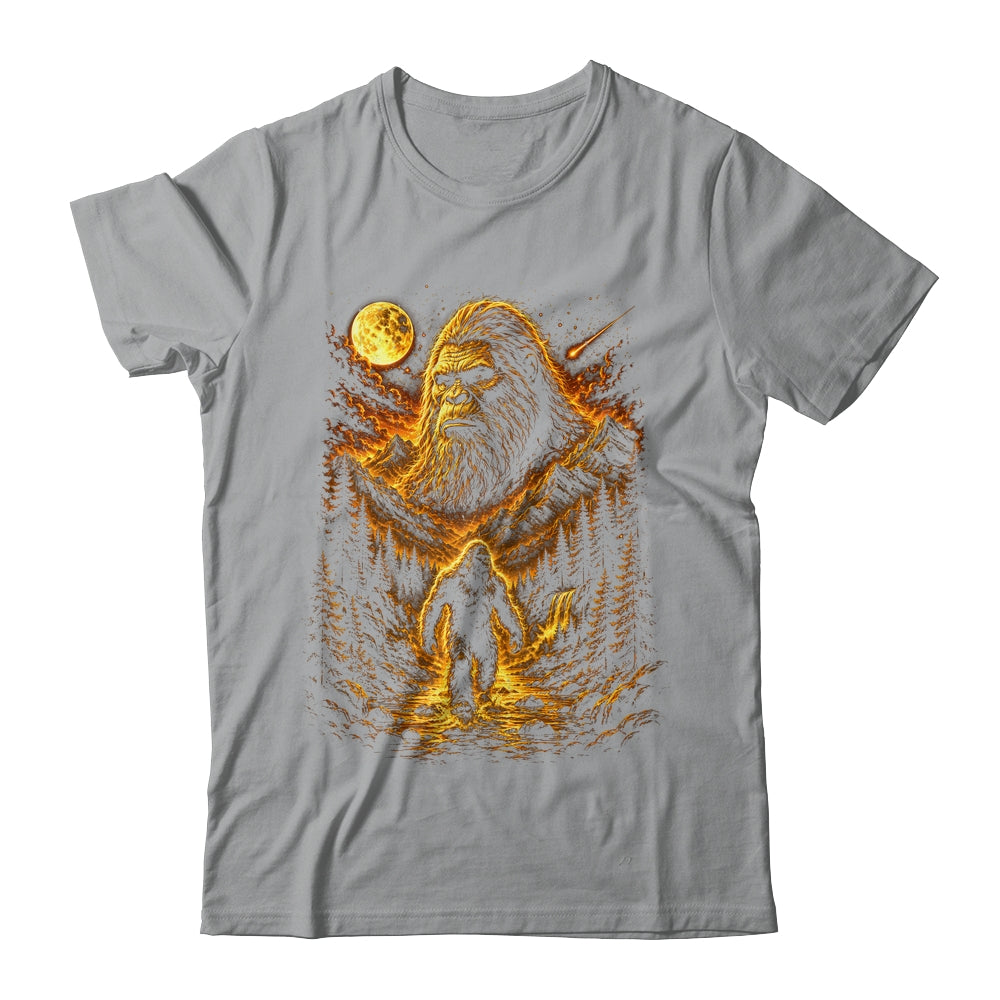 Bigfoot Sasquatch Graphic Moon Forest Cryptid Nature Outdoor Shirt & Hoodie | teecentury